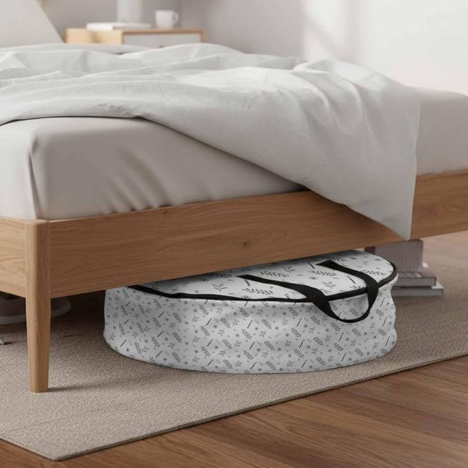 Storage Bag White Wheat Ear Round Storage Totes Bins Closet Organizers with Zippers & Handle Floral Leaf Plant Clothes Storage Container for Bedroom Dorm Space Saving Packing Supplies Moving Bags