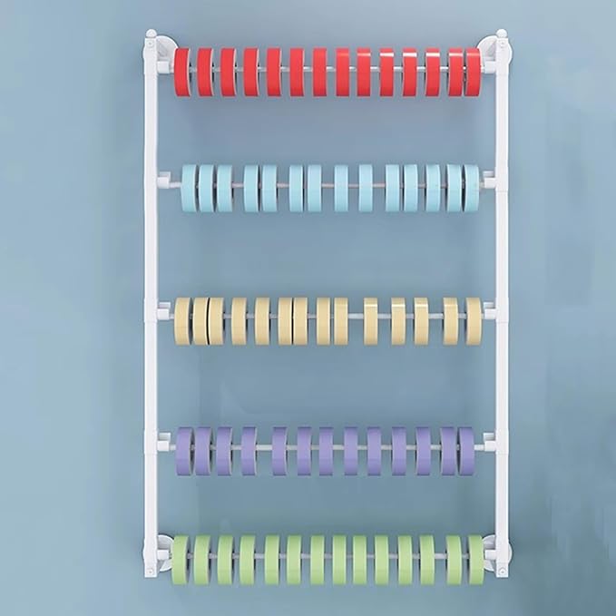Wall Mounted Ribbon Display Rack, 5-Layer White Wrapping Paper Storage Holder for Flower Shop, Craft Room, Cake Shop (Size : 60x75cm/23.6x29.5in)
