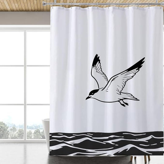 LLSCL Fabric Shower Curtain Liner with Magnets, Waterproof Hotel Quality, 72 x 72 Machine Washable
