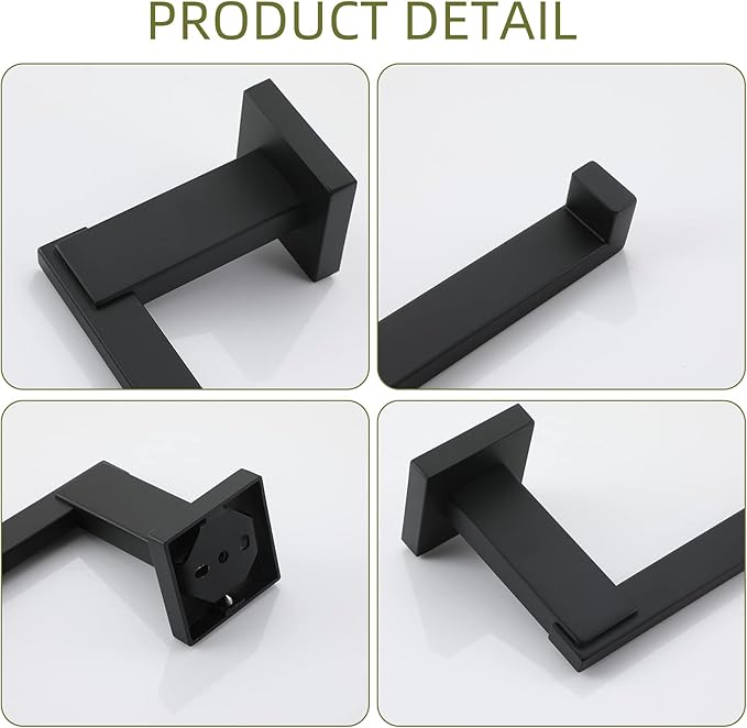 KOKOSIRI Black Toilet Paper Holder for Bathroom Tissue Paper Dispenser Stainless Steel Toilet Roll Holder Hold Mega Rolls Wall Mounted, B2006BK