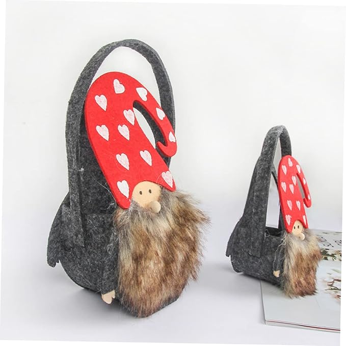 PRETYZOOM 2pcs Christmas Candy Baskets Felt Cloth Storage Baskets for Festive Desktop Decor Santa and Snowman Design for and