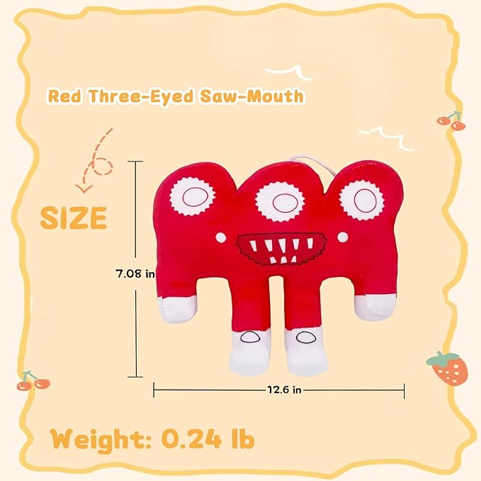 Steal a Brainrot 12-Inch Red Multi-Limbed Saw-Mouth Plush Pillow – Soft Huggable Cushion, Stylish Decor Accent & Collectible for Enthusiasts