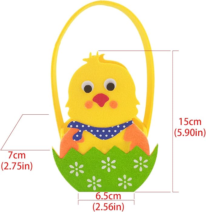 Felt Basket For Kids And Family Holiday Decoration Bag With Carrying Handle Candy Bucket Easters Accessories