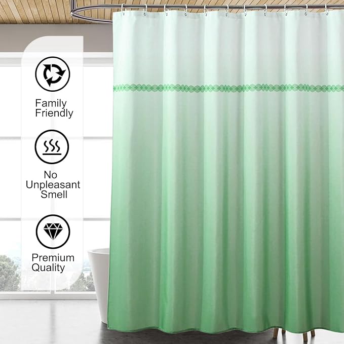LLSCL Fabric Shower Curtain Liner with Magnets, Waterproof Hotel Quality, 72 x 72 Machine Washable