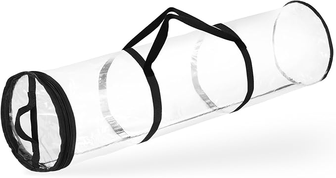 Hearth & Harbor Wrapping Paper Storage Container - Clear Wrapping Paper Holder Fits Up To 14 Rolls of 40" - Tear Proof Gift Wrapping Organizer Storage - Premium Christmas Storage Bag For Easy Carrying
