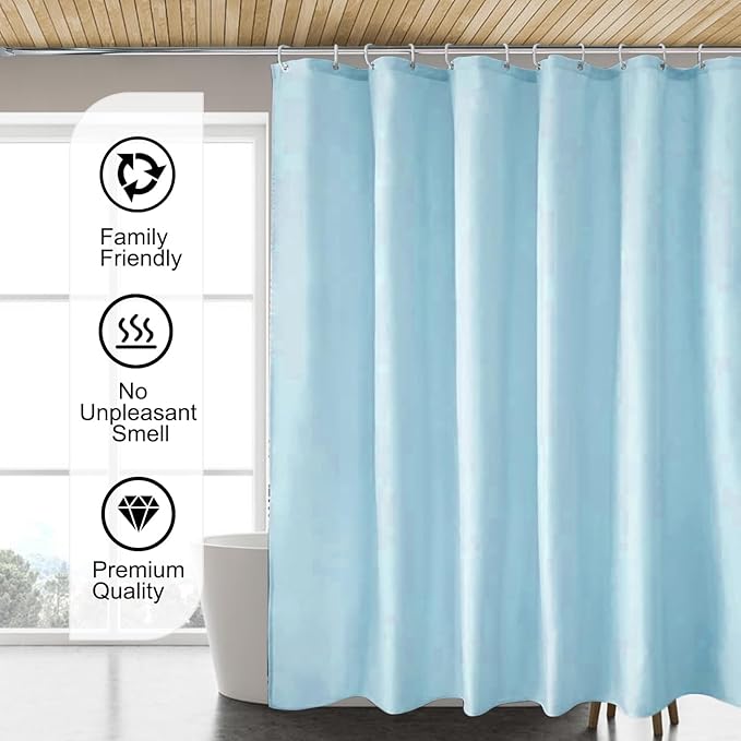 LLSCL Fabric Shower Curtain Liner with Magnets, Waterproof Hotel Quality, 72 x 72 Machine Washable