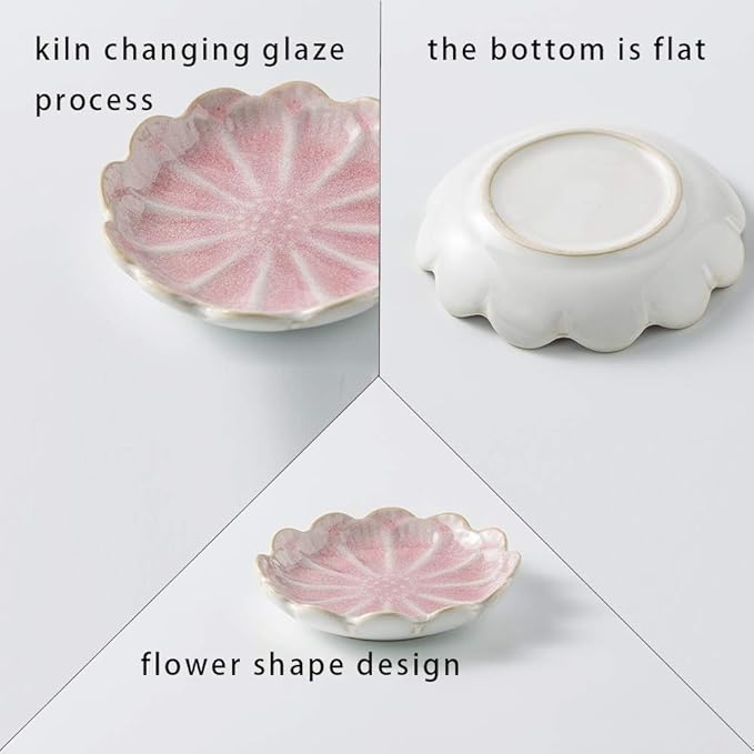 Mecaikru jewelry dish, flower shape ring dish, pink earring tray, cute jewelry holder, key bowl, flower pink