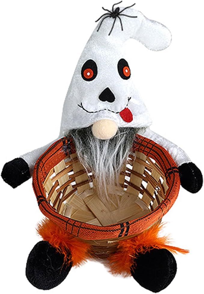 Multipurpose Round Bamboos Storage Basket for Halloween Mysterious Elegant Designs Pattern Portable for Party Supplies