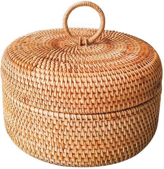 1 Pack Rattan Weaving Living Room Desktop Ornaments Tea Table Storage Ornaments Desktop Storage Basket Daily Apple Ornaments