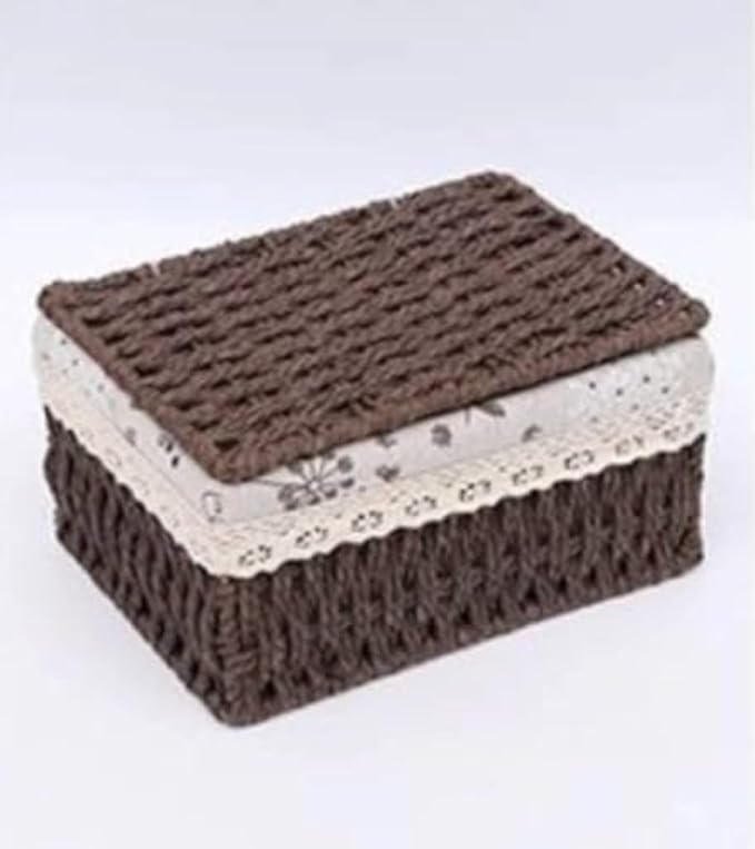 Straw storage box, living room coffee table, miscellaneous storage basket