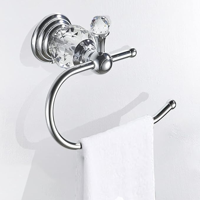 WOLIBEER Crystal Toilet Paper Holder, Polished Chrome Tissue Paper Holder Silver Bathroom Toilet Roll Hanger Wall Mounted Brass