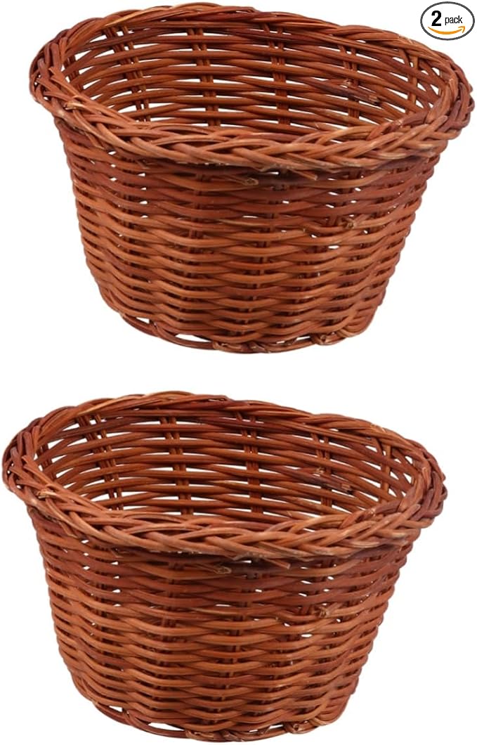 PRETYZOOM 2pcs Easter Mini Basket for Storage Decorative Weaving Basket for Candy Cookies and Eggs Height for Home Decor and Gifting