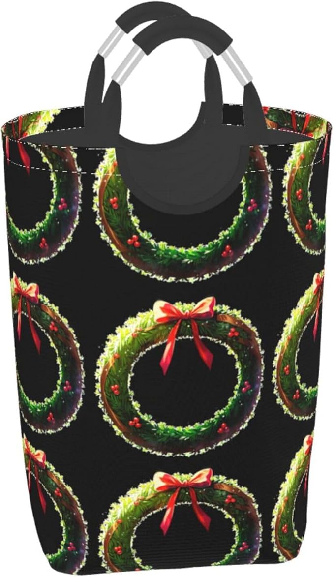 Christmas tree wreath Square storage bag 50L, suitable for multiple scenes, foldable dirty clothes storage basket.