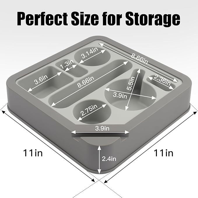Heavyrain Couch Remote Holder Caddy Cup Holder Tray for Couch and Bed - Spill-Proof Armrest Organizer with Removable Divider, Perfect for Gaming, Movie Night, Remote Control, Snack & Phone Storage
