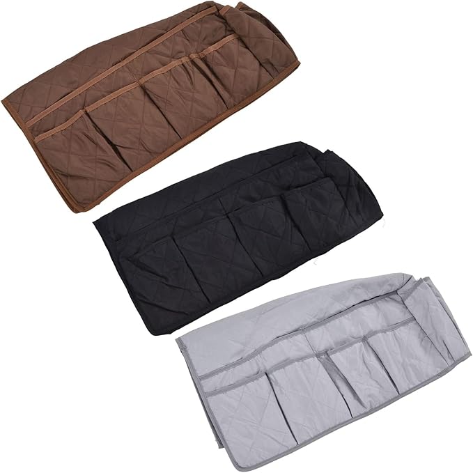 Armchair Caddy, Sofa Armrest Organize for Couch Remote Control Holder Recliner Armrest Organizer Sofa Arm Chair Caddie with Storage(Coffee)