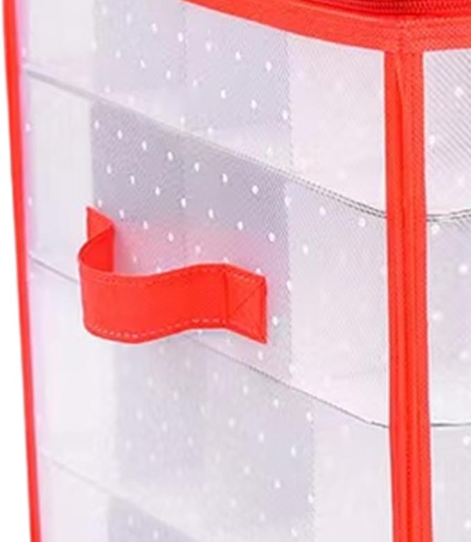 Christmas Decoration Storage | 64-Grids Waterproof Organization - Zippered Decoration Ball Organizer Box | for Under Bed Cabinet Home Basement Apartment Bedroom Garage Attic