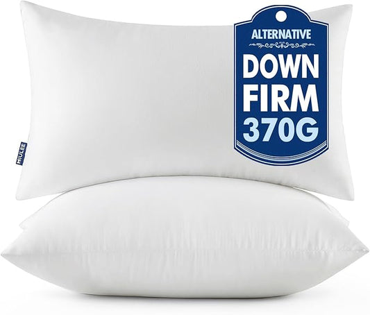 MIULEE Throw Pillows Inserts, Pack of 2 14x22 Inch 100% Virgin Fiber Filling Bed Couch Pillows
