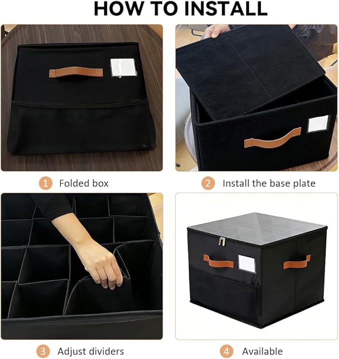 Shoe Organzier for Cloest - Adjustable Shoe Storage Box Fits 8-16 pairs,shoe Bin with Pop-Up dividers,Space Saver shoes Box organizer with Clear Dust Cover,Foldable shoe Cubby Storage Containers