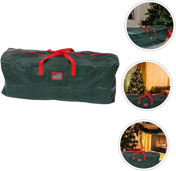 PRETYZOOM Christmas Tree Storage Bag Large Capacity Zippered Container for Holiday Tree Pet Material Easy to Carry Handles