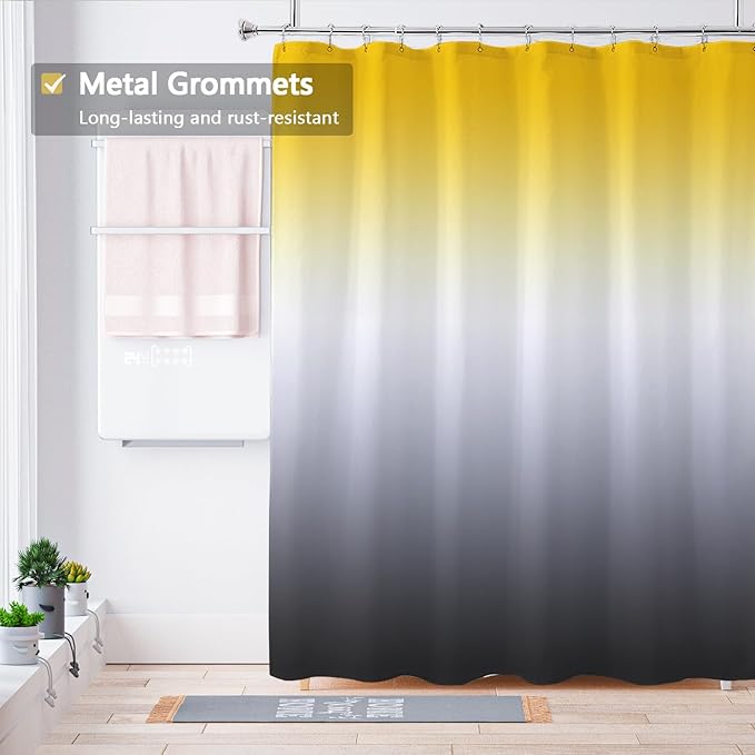 LLSCL Fabric Shower Curtain Liner with Magnets, Waterproof Hotel Quality, 72 x 72 Machine Washable