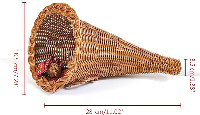 Woven Storage Basket Christmas Decorative Horn Shape Holder Parties AnUnique Addition Decor Christmas Ornaments