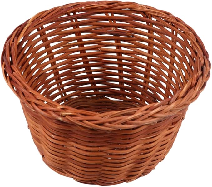 PRETYZOOM Round Mini Easter Basket Weaving Storage Holder Decorative Storage for Home Nursery and Festivals Height Natural Vine Material