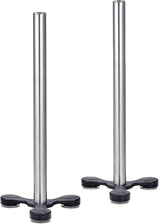 TOPKITCHEN 2 Pcs Stainless Steel Countertop Paper Towel Holder, Heavy Duty Weighted Base with Suction Cups, Free Standing Kitchen Roll Holder for Wall or Table