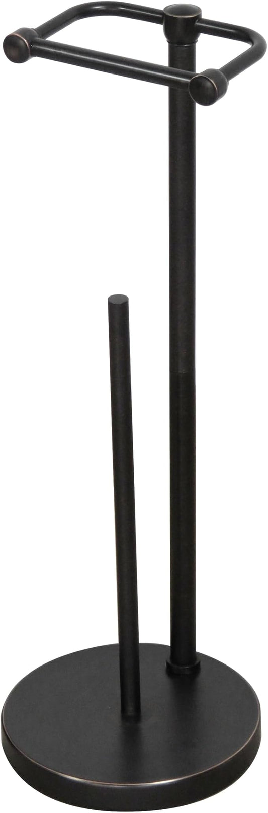 RARXTR Toilet Paper Holder Stand, Post Pivoting Design Free Standing Toilet Paper Holder with Storage for 4 Rolls, 304 Stainless Steel Tissue Holder with Reserve, Heavy-Duty Base (Oil Rubbed Bronze)