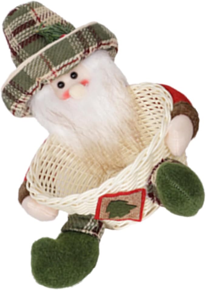 Efficient Cloth Candy Storage Basket with Santa Design Holiday Decors for Christmas Tree Accessories Organization Santa Ornament Storage Holders