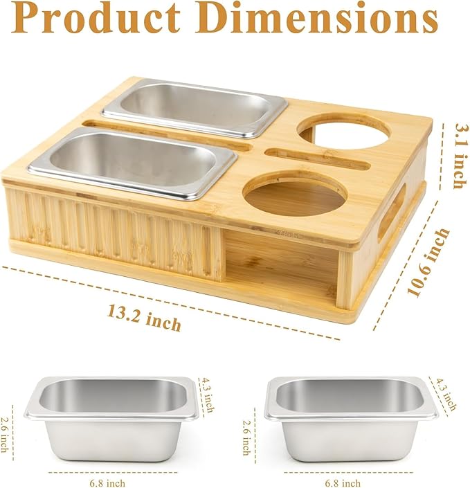 Bamboo Couch Caddy Holder Tray - XL Anti-Spill Sofa Arm Tray Table - Non-Slip Armrest Organizer for Drinks, Phone & Remotes - Stable Caddy for Couch, Car & Floor