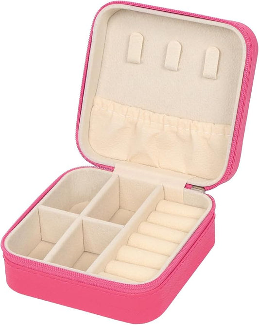 MFXIP Travel Jewelry Case Small Jewelry Box Jewelry Organizer Storage Case Portable PU Leather Mini Jewelry Travel Case for Girls Womens Earring, Necklace, Rings,Bracelets