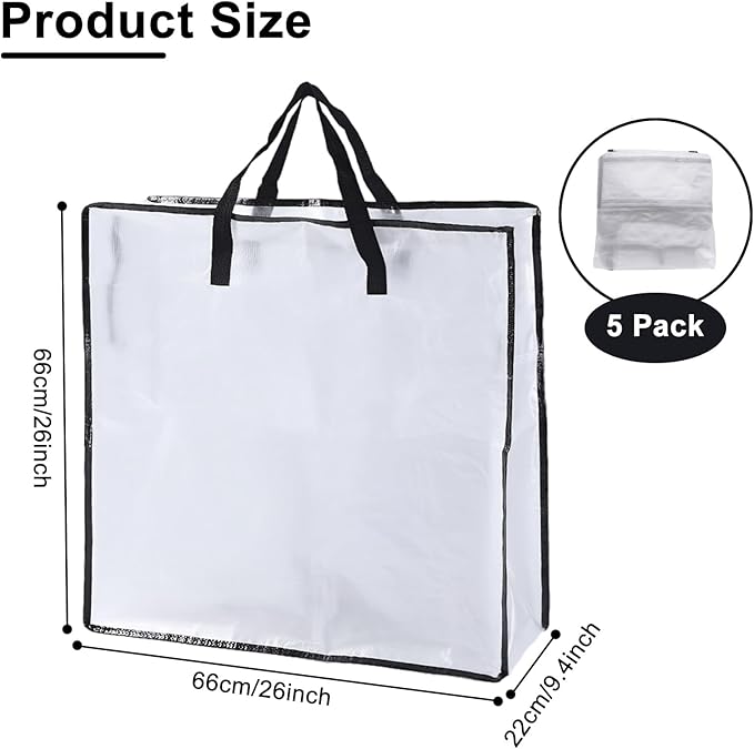 5 Pack Wreath Storage Bag 26x9 Inch Christmas Wreath Storage Container with Zipper and Handles, Underbed Wreath Storage Organizer for College Clothes Pillow Bedding Christmas Wreath