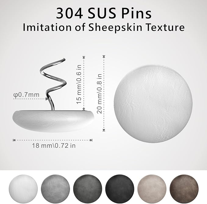 Leather Upholstery Pins for Bed Skirts, Slipcovers, Sofa & Armchair Covers – Secure Furniture Fabric (12, White)