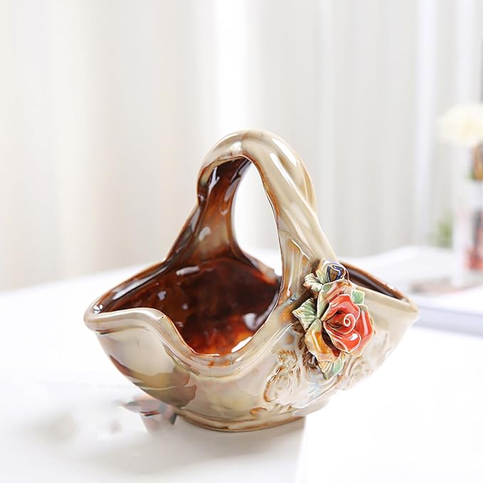 Home Decorative Ornaments Ceramic Crafts Decoration Small Household Ceramics Storage Basket Jewelry Containers Desktop Sundries Storage Ornament