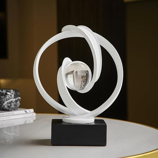 Modern White Statue Decor for Living Room, Abstract Art Sculptures Home Décor Accents for Coffee Table TV Stand Bookshlf, Resin Decorations for Dining Room Office Bedroom