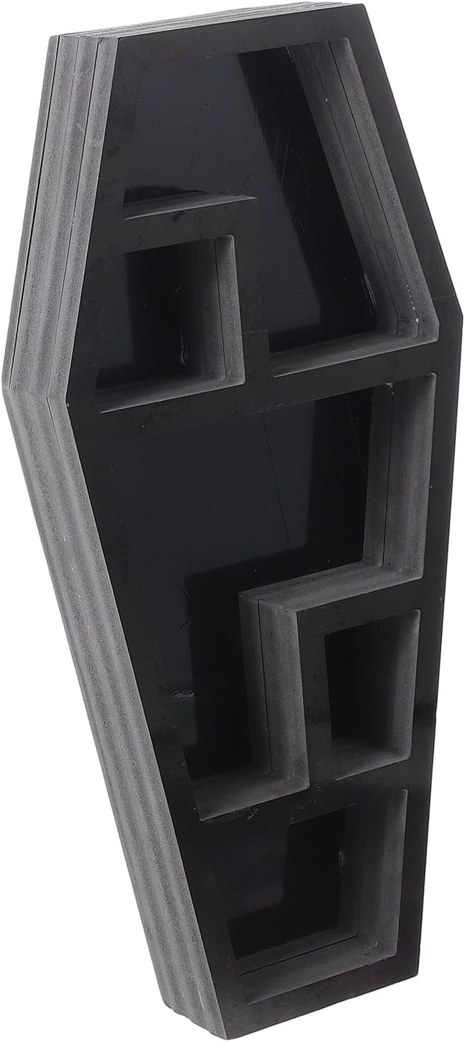 Vaguelly Creative Gothic Coffin Storage Rack Lightweight Organizer for Horror Decor Sundries for Halloween Parties Casket Shelf for Decor