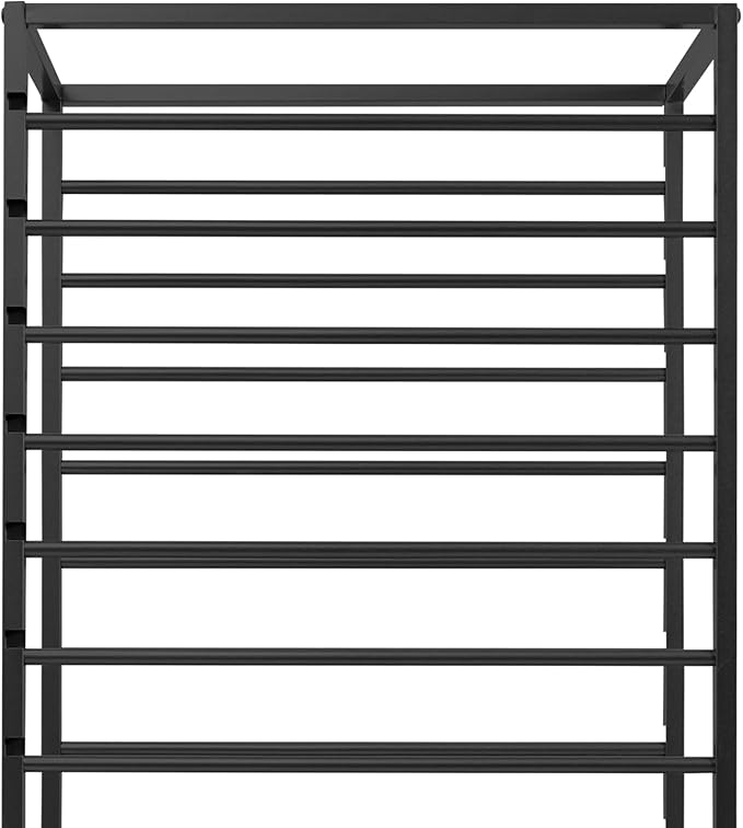 Mobile Ribbon Holder Double-Sided Ribbon Organizer Rack with 16 Hanging Rods Multifunctional Flower Wrapping Paper Storage Stand with Lockable Wheels Wrapping Paper Rack (26.38*12.99*59.06in, Black)