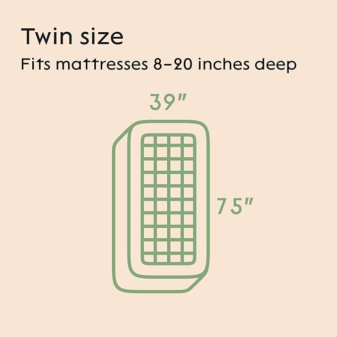 Niagara Ultra Soft Twin Size Mattress Topper - Viscose Made from Bamboo Pillow Top Mattress Pad for Back Pain Relief - Naturally Cooling for Hot Sleepers, fits 6-18" Mattress, 600GSM, Green