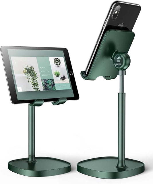 LISEN Green Office Accessories and Decor, Green Phone Stand Computer Office Fun Desk Accessories Bathroom Essentials Desk Accessories for Kindle Stand Moms Gift Birthday Decorations 4-10 inch