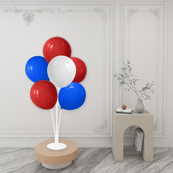 ZJDHPTY Red White and Blue Balloon Stand Centerpiece Table Decorations for 4th of July Father's Day Graduation Birthday Party Decorations(Red white blue set4)