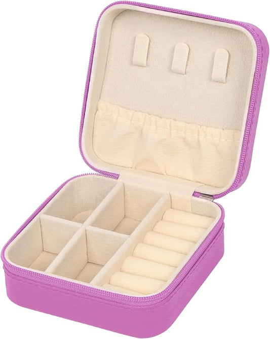 MFXIP Travel Jewelry Case Small Jewelry Box Jewelry Organizer Storage Case Portable PU Leather Mini Jewelry Travel Case for Girls Womens Earring, Necklace, Rings,Bracelets