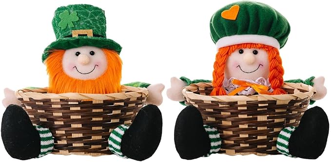 Holiday Candy Basket Irish Atricks Day Candy Storage Doll Festival Beautiful Decorations Ornament Indoor Storage Basket