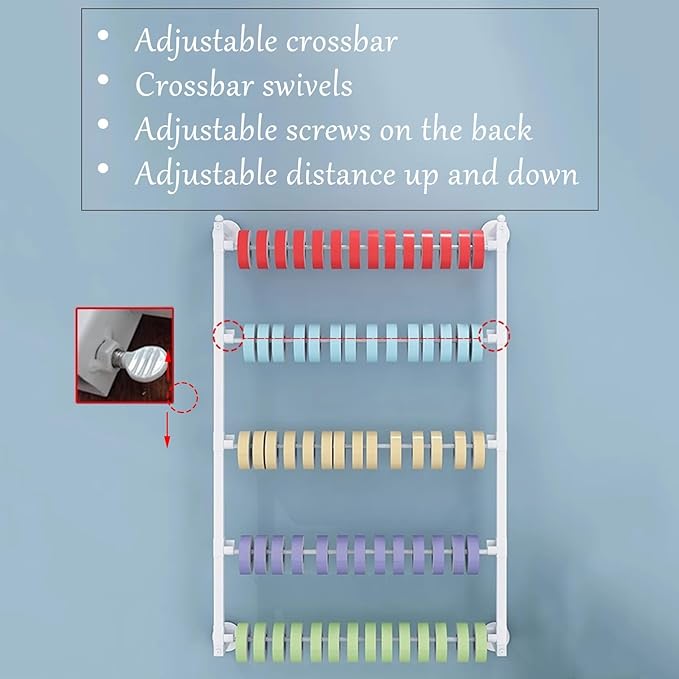 GTPBAO Wall Mounted Ribbon Display Rack, 5-Layer White Wrapping Paper Storage Holder for Flower Shop, Craft Room, Cake Shop (Size : 70x75cm/27.6x29.5in), 01012