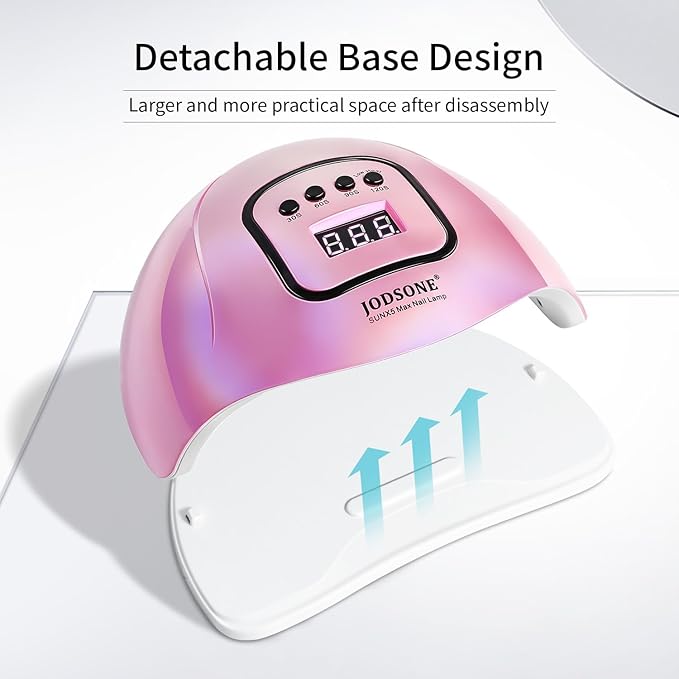 JODSONE Pink U V Nail Lamp for Gel Nail Polish Manicure Light with 4 Timers & Automatic Sensor Nail Dryer Curing LED Light
