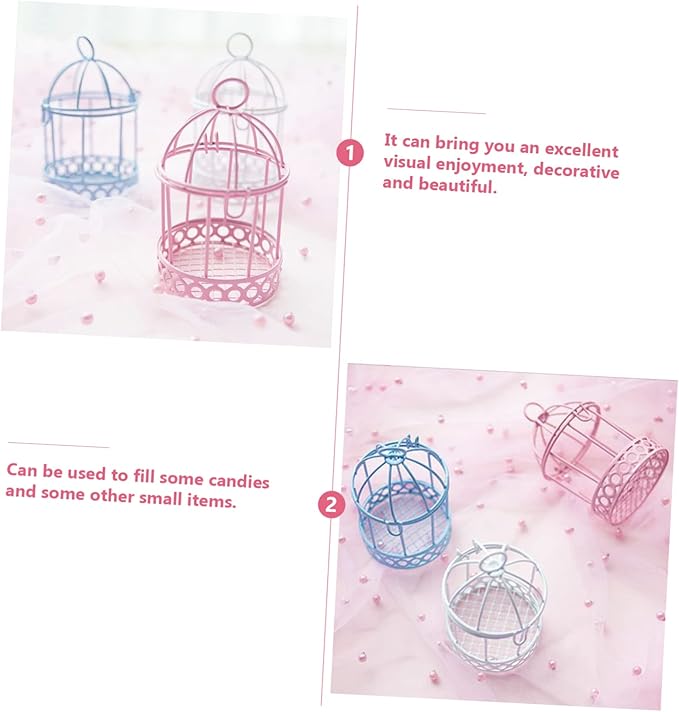 3pcs Cage Desktop Storage Decoration Cute and Creative Tabletop Decor for Home Office and Bookshelf Stylish and Functional Ornamental Candy Box
