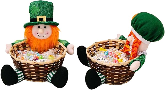 Holiday Candy Basket Irish Atricks Day Candy Storage Doll Festival Beautiful Decorations Ornament Indoor Storage Basket
