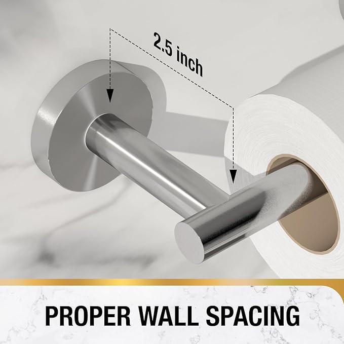 HITSLAM Brushed Nickel Toilet Paper Holder Wall Mount, Double Post Pivoting Toilet Paper Roll Holder, SS304 Stainless Steel Bathroom Toilet Tissue Holder