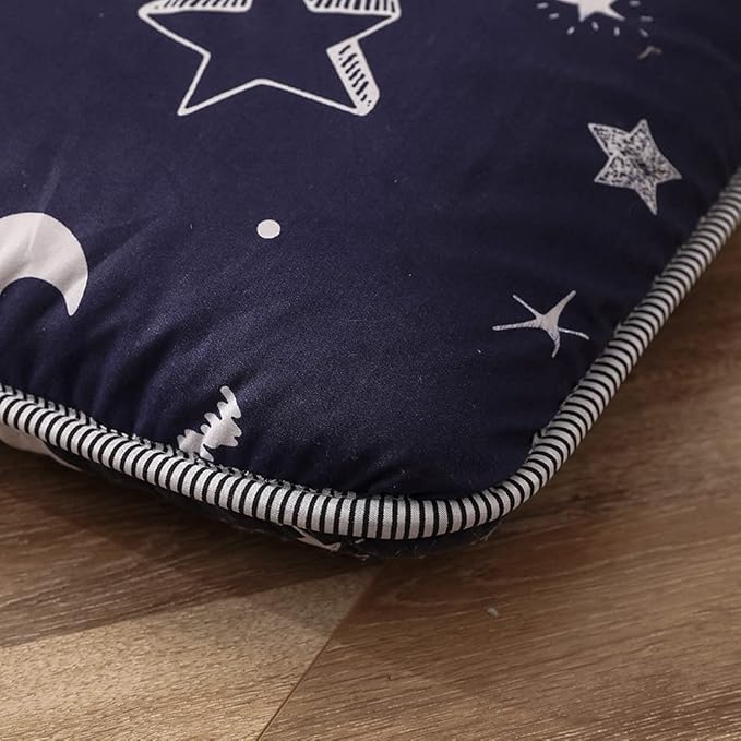 MAXYOYO Navy Star Futon Mattress Japanese Floor Mattress Tatami Floor Mat Foldable Cushion Portable Camping Mattress Kids Sleeping Pad Floor Lounger Couch Twin Size