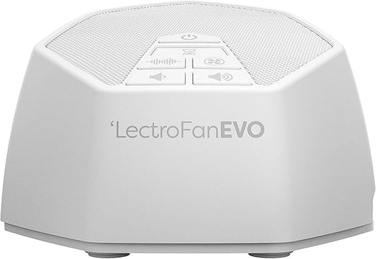 Adaptive Sound Technologies LectroFan EVO - Non-Looping Sound Machine for Sleep - Soothing Noise - Convenient Sleep Timer - Lightweight Build - USB-Powered - White
