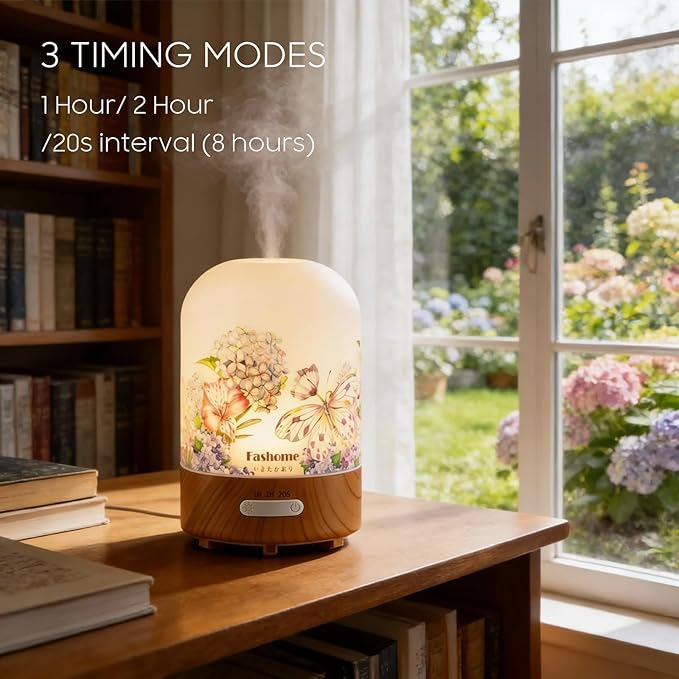 Essential Oil Diffuser for Home, Ultrasonic Cool Mist Air Aromatherapy Humidifier, Mini Scent Air Machine Portable Diffuser with Changing Lights & Auto Shut-Off for Home Bedroom Office Yoga(<25dB)
